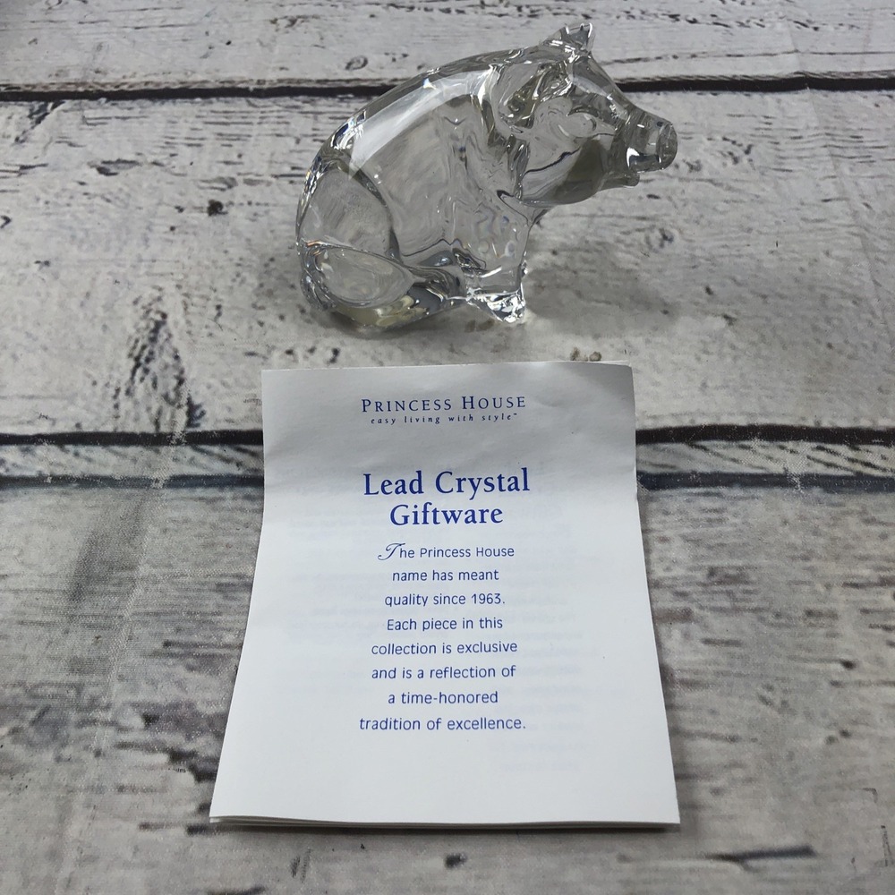 New PRINCESS HOUSE WONDERS PETS SITTING PIG CRYSTAL FIGURINE #6537 NIB